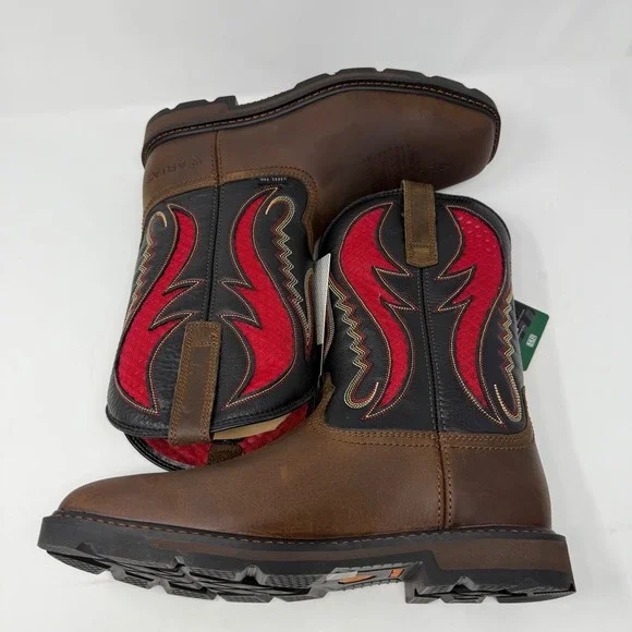 Ariat Groundbreaker VentTEK Steel Toe Mens Brown Red Wide Square Boots 11.5 EE